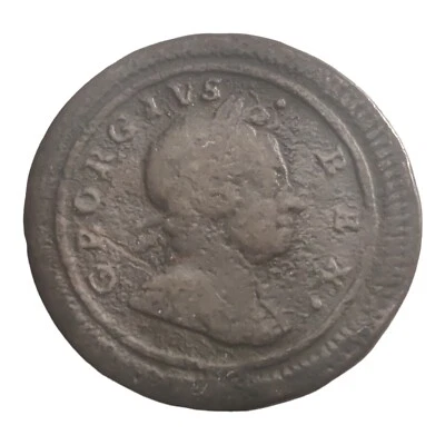 Great Britain 1720 Farthing Light Corrosion Neat Early English Copper Coin 8J - Image 1 of 2