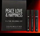 YOUNG AND GIFTED EAU DE PARFUM ROLL ON 3×15ML(Peace,Love, Happiness) NEW& SEALED