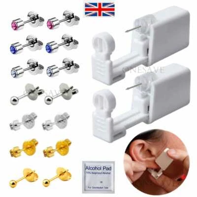 2 Pcs Disposable Ear  Nose Piercing Gun Tool   Gun Kit Ear Stud Gun Piercing UK - Image 1 of 4