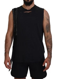 DSQUARED2 T-shirt Black Chain Embellished Sleeveless Men Tank IT48/US38/M $830 - Picture 1 of 10