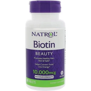 Natrol Biotin Maximum Strength 10,000 mcg 100 Tabs - Picture 1 of 2