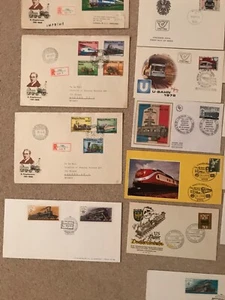 Interesting mix of global railway FDC's - Picture 1 of 24