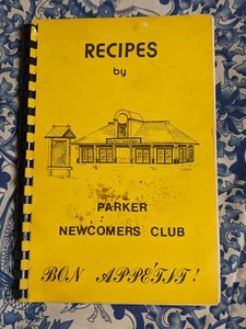 Parker Newcomers Cookbook 1979 Colorado Spiral Local Ads Local Recipes Vintage - Imagen 1 de 11