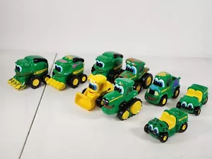 Lot of 9 My First John Deere Ertl Die Cast Metal Tractors, Combine, Truck, Cart - Picture 1 of 7