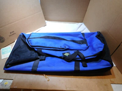 American TRAVELER 蓝色帆布特大号行李袋行李箱 29 英寸滚轮 — 第 1/4 张图片