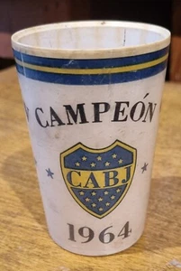 Boca Juniors campeón champion 1964 RARE Hard plastic tumbler glass LINO - Picture 1 of 7