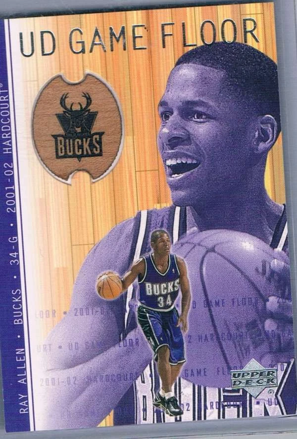 2001-02 Hardcourt UD Game Floor #RA Ray Allen NM-MT NM-MT MEM Bucks  - Image 1 of 1