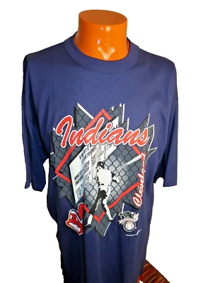 VTG 1993 CLEVELAND INDIANS Team Rated Made In USA T-shirt XL NWOT Chief Wahoo - Image 1 of 4