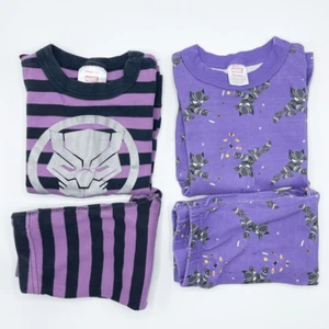 Hanna Andersson Long Johns Black Panther Lot of 2 Pair - Kids EU 100 / US 4 - Picture 1 of 11