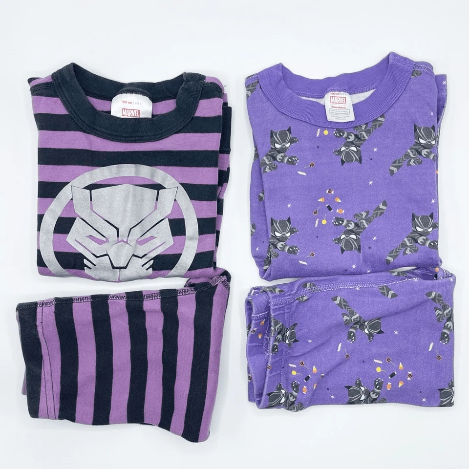 Hanna Andersson Long Johns Black Panther Lot of 2 Pair - Kids EU 100 / US 4 - Image 1 of 4