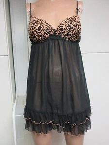 In Bloom By Jonquil Black Underwire Flowy Women's Boudoir Nighty Size X Large - Picture 1 of 6