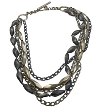 Kenneth Cole Reaction Multi Strand Chain & Bead 17.5" Statement Necklace