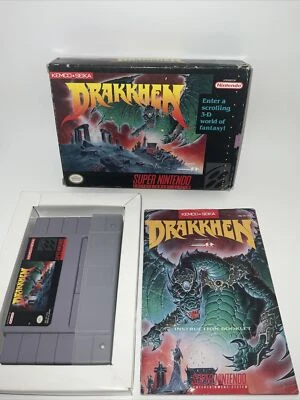 Drakkhen (Super Nintendo SNES) Complete in Box CIB  Authentic Tested - Image 1 of 4