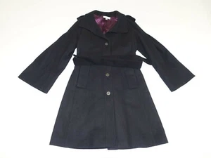 Kenar Women's Overcoat Size Medium Button Front Wool Blend Coat Lined Wide Cuffs - Picture 1 of 7
