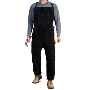 Delantal de soldadura de cuero pierna dividida para hombres y mujeres cuero de vaca resistente con... - Imagen 1 de 6