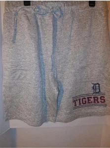 Mens MLB Baseball Detroit Tigers Grey Lounge Sweat Shorts - Picture 1 of 2