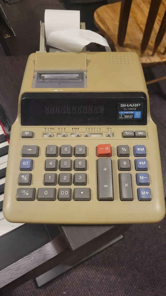 Sharp EL-1196G II Desk Calculator With Printer GT Function  Adding Machine - Image 1 of 1