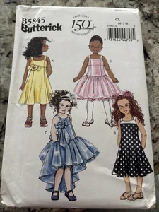 Vestido sin cortar Butterick #B5845 talla 6 7 8 plegable de fábrica) niña flor - Imagen 1 de 2
