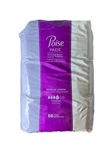 Poise Pads Regular Length 4 Moderate Discrete Packaging 66 Pads - Picture 1 of 2