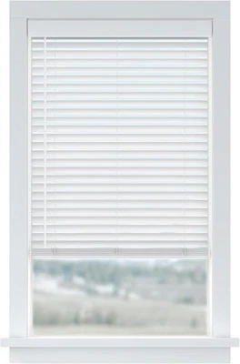 Persianas blancas inalámbricas Levolor Basics de 2" de imitación de madera 27" de ancho x 60” de largo #R025 Foto 1 de 4