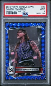 2025 Topps Chrome WWE Dominik Mysterio #35 Purple Geometric 10/10 PSA 9 - Picture 1 of 2
