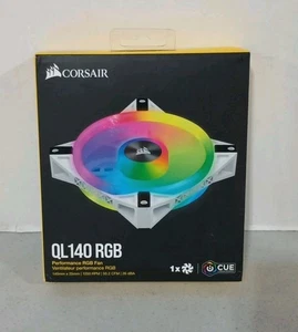 CORSAIR QL Series, iCUE QL140 RGB, 140mm RGB LED PWM Ventilateur Blanc, Ventilateur Simple - Photo 1/12
