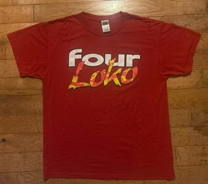 Vintage Four Loko Promo T-Shirt Red Size L 2000s Y2K Nostalgia Tee - Picture 1 of 5