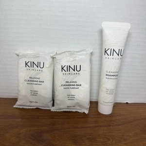 KiNU Skin Care Relaxing cleansing BODY Bar X2 Cleansing Shampoo X1 Aria - Picture 1 of 2