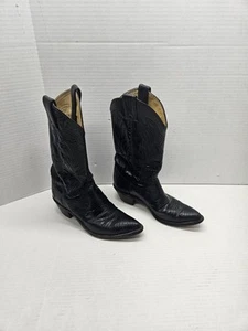 Stivali da cowboy vintage Justin neri da donna: pelle di lucertola taglia 6,5B (L4705) - Foto 1 di 12