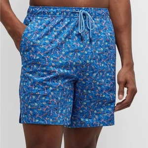 $100 Peter Millar Crown Mens Sz L Swim Trunks Shorts Magnum PI Style - Picture 1 of 8