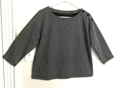 Blusa Tahari Mujer L Negra Blanca Camisa Top Botón Manga 3/4 Informal Oficina Foto 1 de 3