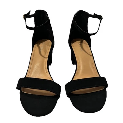 TOP Moda Darcie-1 Ankle Strap Dressy High Heel Sandal, Non-slip Size 9 Black - Image 1 of 4