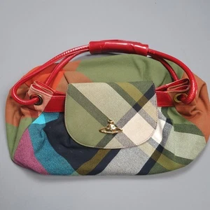 Vivienne Westwood Tartan Hand Bag Tote Cloth PVC - Picture 1 of 13