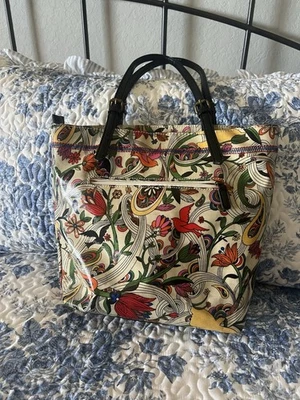 "Bolso de mano grande pájaro floral objetivo monedero con cremallera 12"" por 14""" Foto 1 de 4