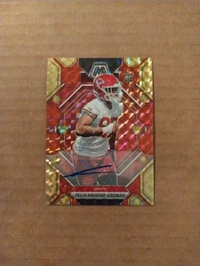2023 Panini Mosaic Choice Felix Anudike-Uzomah Red/Yellow Rookie Auto RC Chiefs - Picture 1 of 2