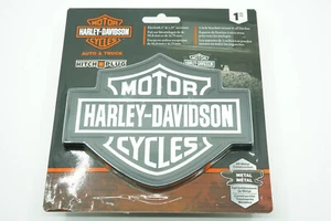 Harley Davidson Cycles Black/White Trailer Hitch Plug Cover Universal Receiver - Picture 1 of 2