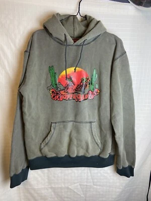 Sudadera con Capucha Buffalo David Bitton Gris Verde Gráfico Dirt bike Para Hombre Grande Foto 1 de 4