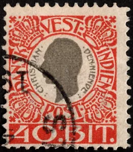 Danish West Indies - 1905 - 40b Red & Gray King Christian IX Issue # 35 F-VF - Picture 1 of 1