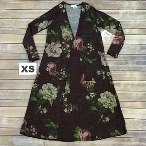 Cárdigan XS SARAH LuLaRoe ~ FLORAL BORGOÑA ~ Tallas 00-4; Suéter Plumero - Imagen 1 de 3