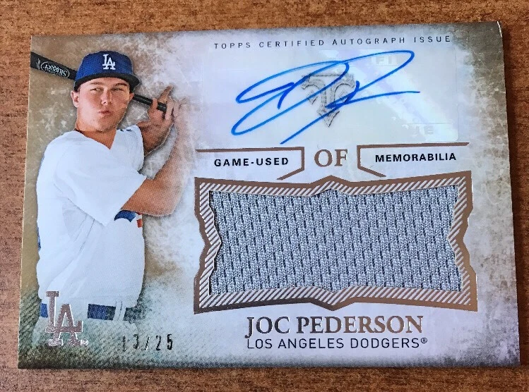 2015 Topps Triple Threads Unity Relic Gold Auto /25 Joc Pederson DIGNED CORNER - Image 1 of 1
