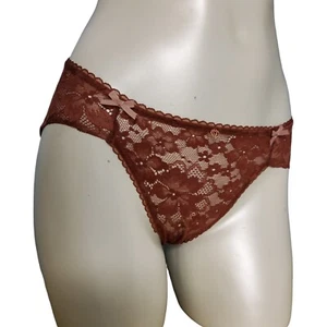 Victoria’s Secret Lace Hiphugger Panty Womens Size Small Brown Body By Victoria - Picture 1 of 7