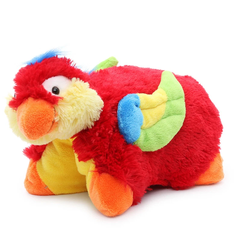 PILLOW PETS PEE WEE 11" TROPICAL PARROT Child's KID NAP TIME STUFFED ANIMAL - Image 1 of 4