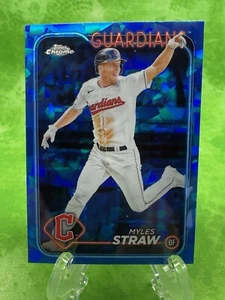 Myles Straw - 2024 Topps Chrome Sapphire #36 Cleveland Guardians Sapphire Card - Picture 1 of 11