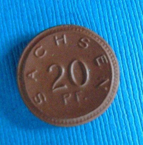 Saxony 20 Pfenning porcelein notgeld coin Cover