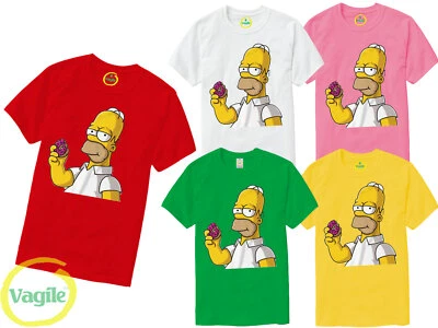 Homer Simpson Donuts The Simpson Funny Cartoon Unisex Kids Adults T-Shirt - Image 1 of 2