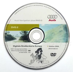 Audi A3 A4 A6 TT R8 RNS-E navigation DVD 2009 Germany Scandinavia Austria Swiss - Picture 1 of 11