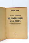 Una primera lección de Filosofia Eugenio d'Ors Madrid 1926