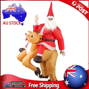 Adult Inflatable Santa Reindeer Rider Costume Funny Novelty Christmas Dress Up - Picture 1 of 7