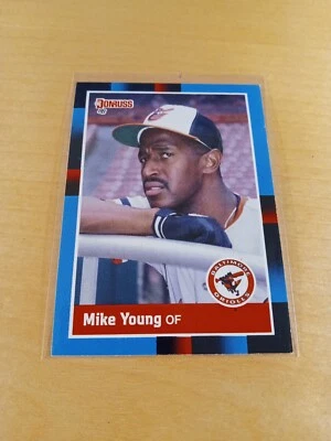 1988 DONRUSS #396 MIKE YOUNG Baltimore Orioles Baseball Card, Outfielder. (VG) - Image 1 of 2