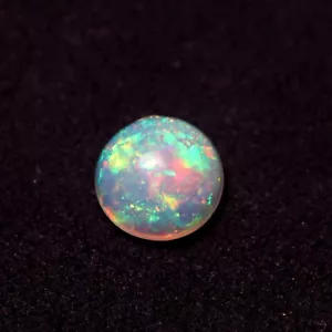 9 MM Round 1.7 Cts Real AAA Green Red Yellow Fire Ethiopian Opal Cabochon - Picture 1 of 8